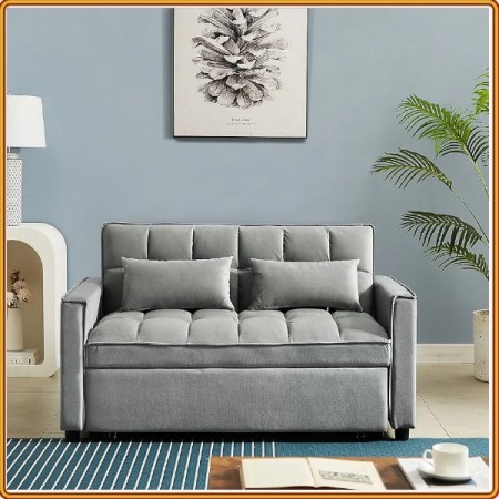 Merax - Gray : Ghế Sofa Ngã Thành Giường + Đa Chức Năng